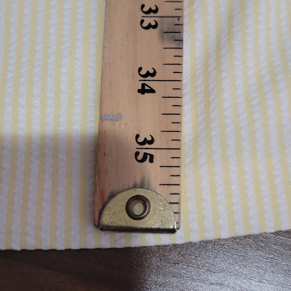 London Times Sheath Dress 14 Yellow Seersucker Lace Trim Preppy Coastal Vintage - Picture 10 of 10